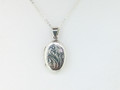 Sterling Silver Oval Etched Locket w/Chain