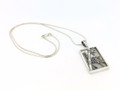 Mother of Pearl/Sterling Silver Bamboo Rect. Pend. w/Chain