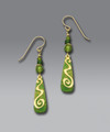 Green Spiral Earrings