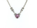 Silver Tone Rose Crystal Necklace