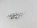 Sterling Silver Round CZ Bezel Wire Earrings