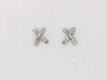 Sterling Silver/CZ "X" Post  Earrings