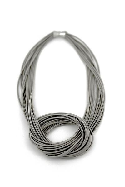 Piano Wire Necklace w/ Large Knot 