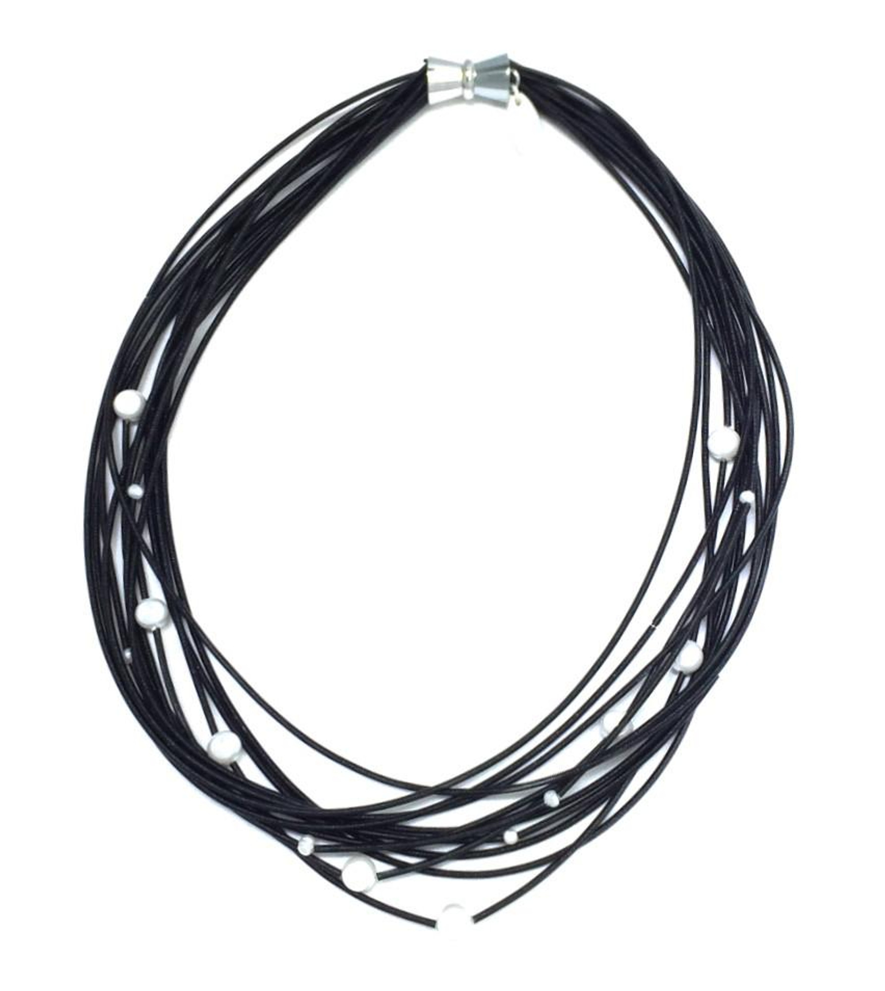 Piano Wire Necklace Large Knot in Rose Gold, Black and Silver – Pearl Grant  Richmans