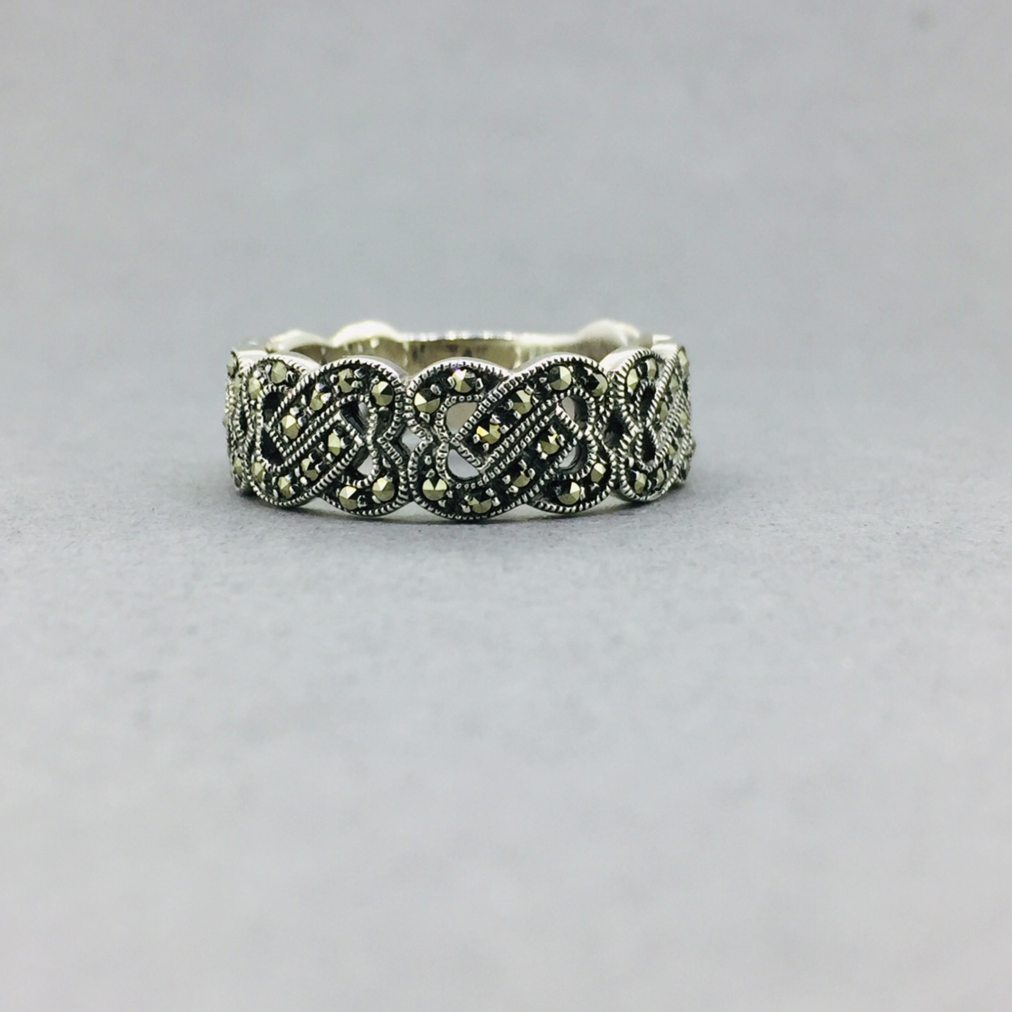 Sterling Silver Marcasite Band Ring – Mint Boutique LTD - All Rights  Reserved