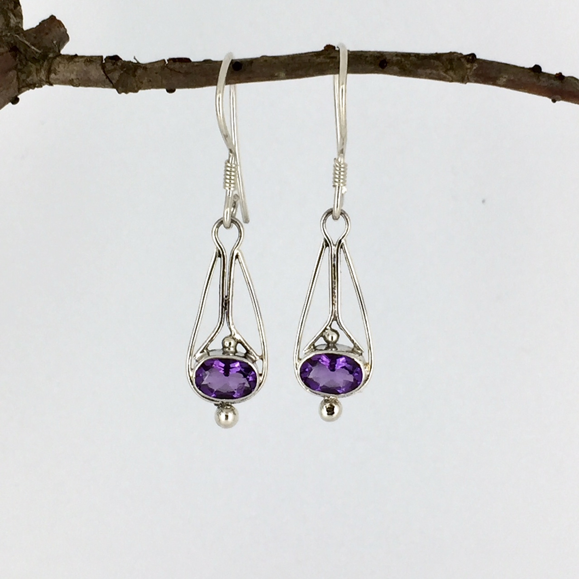 Purple Stone Earrings Contemporary Design – Meraki Lifestyle Store