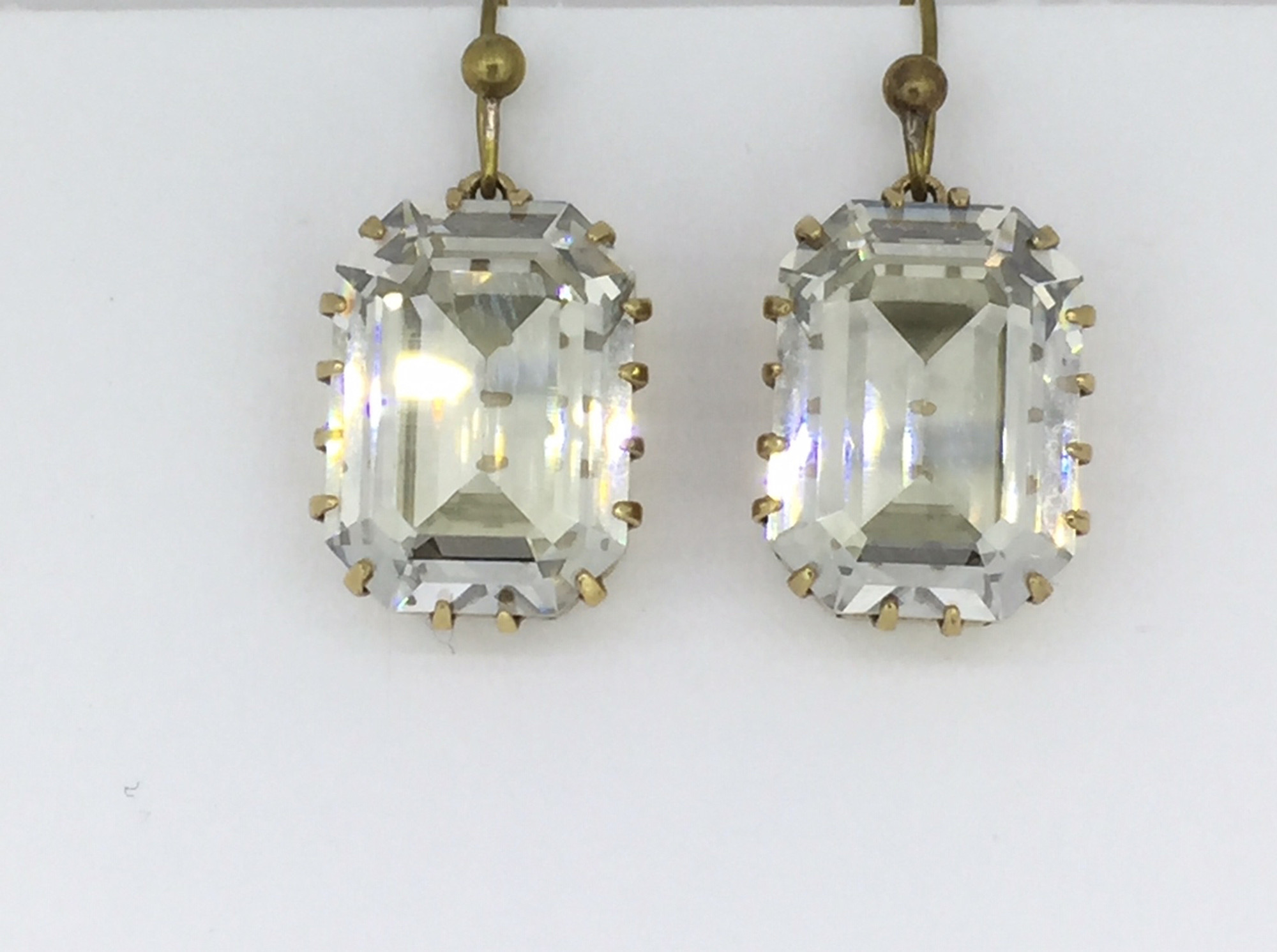 Swarovski Crystal Cube Spring Green Sparkle Earrings by Sue Shefts Designs