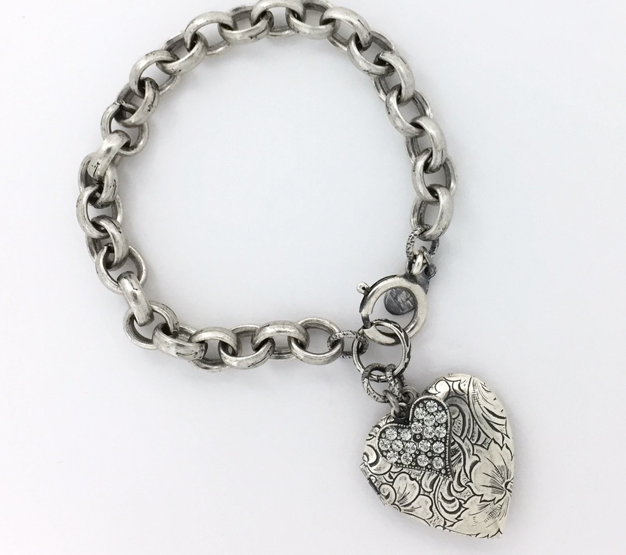 Silver Heart Locket Bracelet - Mima's Of Warwick, LLC