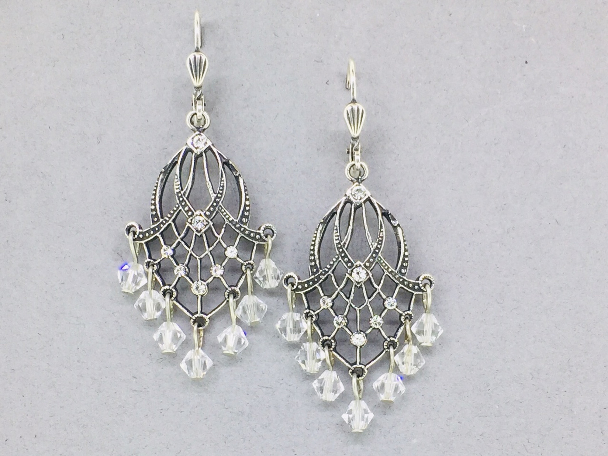 Apatite and Pyrite Chandelier Earrings - CG Sculpture and Jewelry