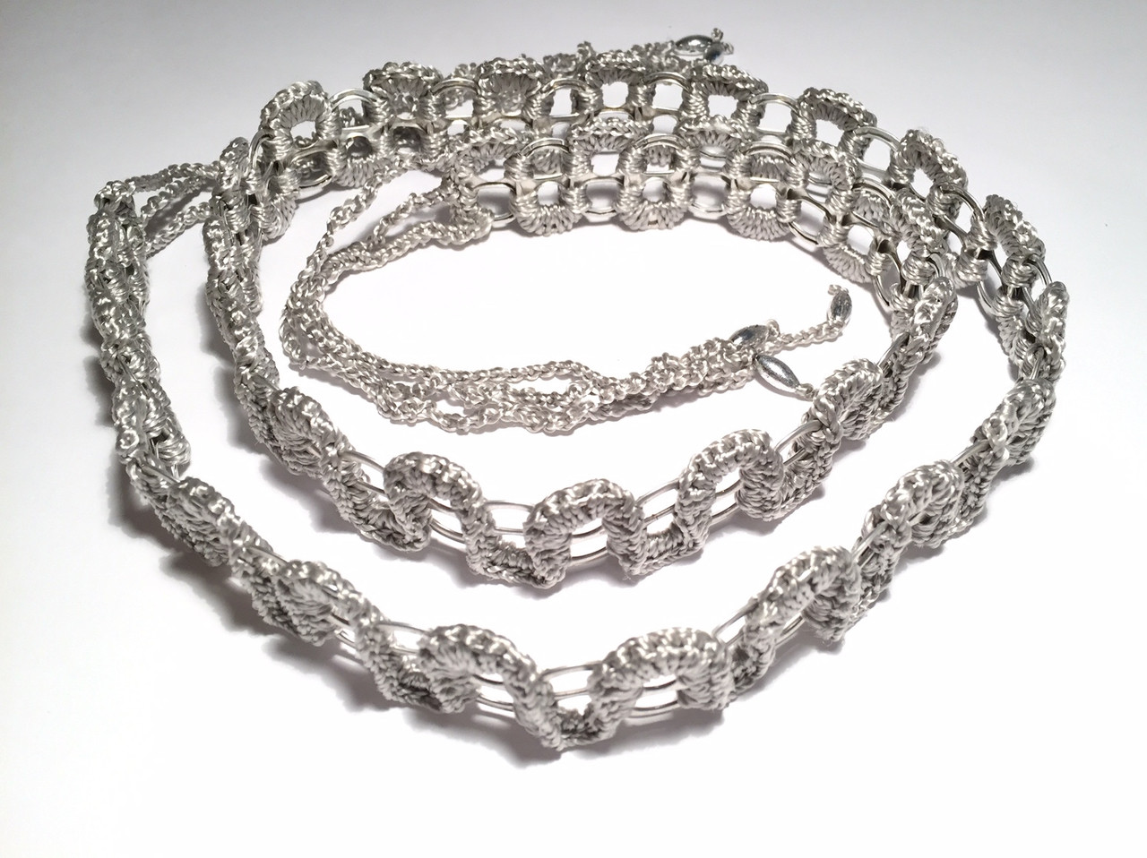 Soda Tab Single Row Caracol Belt, Silver - 34 display picture 2
