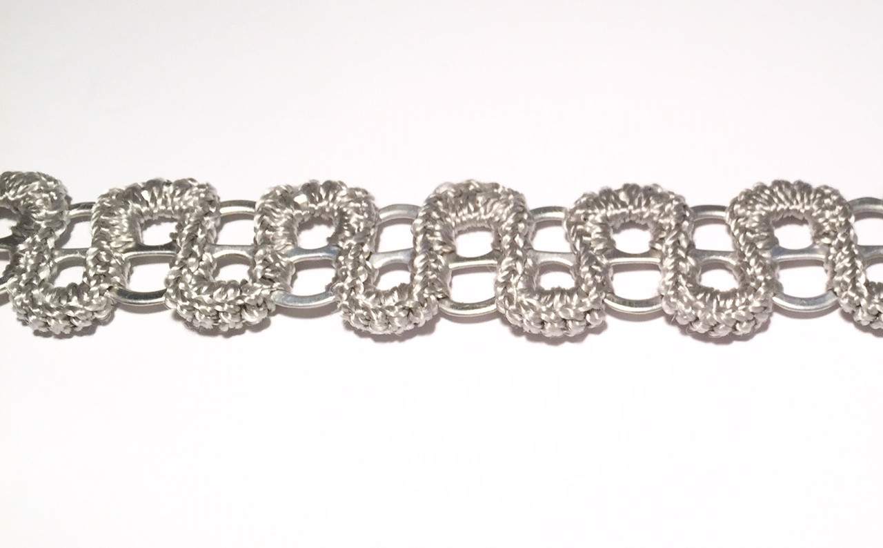 Soda Tab Single Row Caracol Belt, Silver - 34 display picture 1