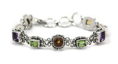 Padma Beaded Mixed Stone Station Bracelet