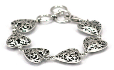 Weda Filigree Heart Station Bracelet