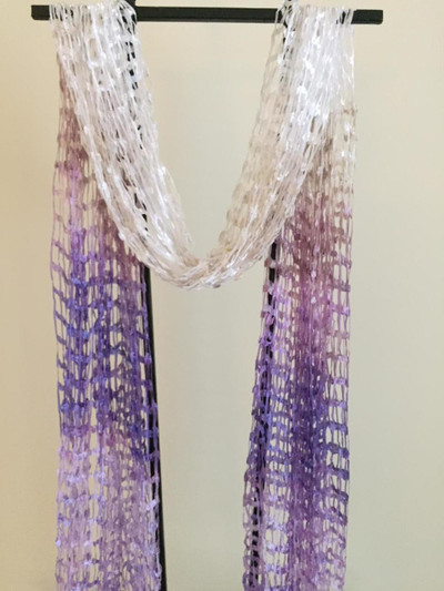 Open Weave Silk Scarf,  Lavender Mist