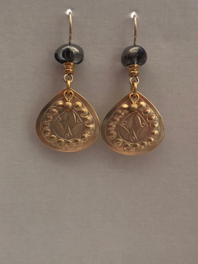 Fey Wishes, French Hook Earrings, Matte Gold