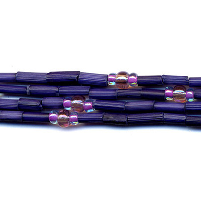 handmade single strand zulugrass african bead jewelry in purple purple