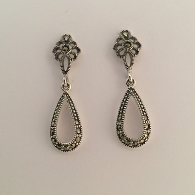 Marcasite Open Teardrop Post Earrings