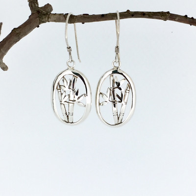 Bamboo Sterling Silver Earrings