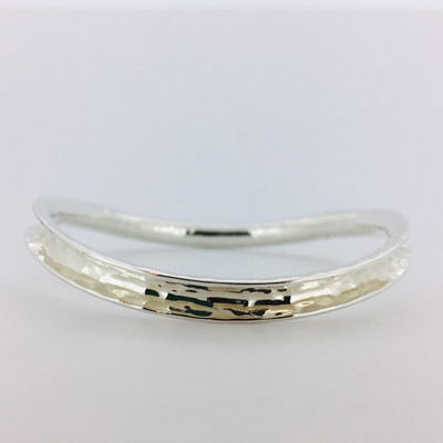 Sterling Silver Concave Hammered Bangle Bracelet