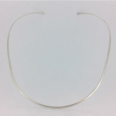 Sterling Silver Oblong Flat Open Choker