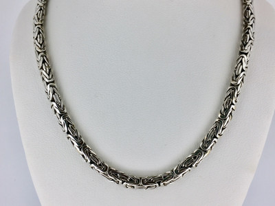 Sterling Silver 5.2mm Flat Byzantine Chain | Buy Online | Free and Fast UK  Insured Delivery