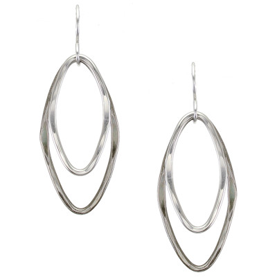 Tiered Hammered Oval Earrings