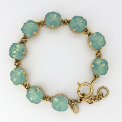 Gold Collection - Moonstone Gemstone Bracelet with Heart Opal Gold Charm |  T. Jazelle