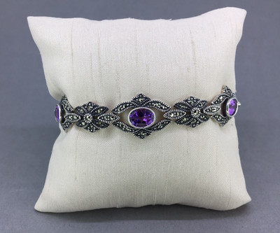 Amethyst Marcasite Bracelet