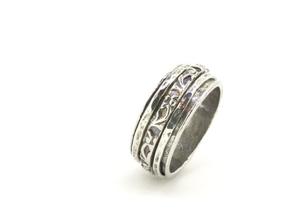 Textured Sterling Silver Band Spinner Ring