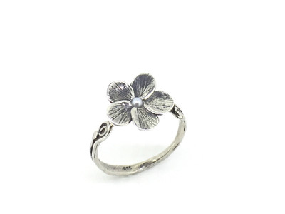 Pearl Sterling Silver Flower Ring