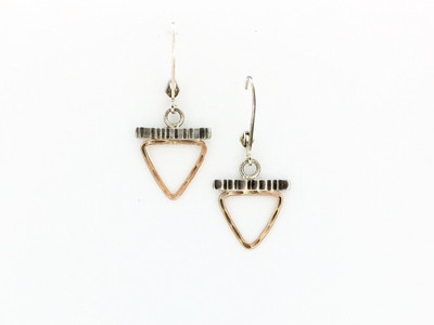 Hammered Triangle 14K Gold Filled Lever Back Earrings