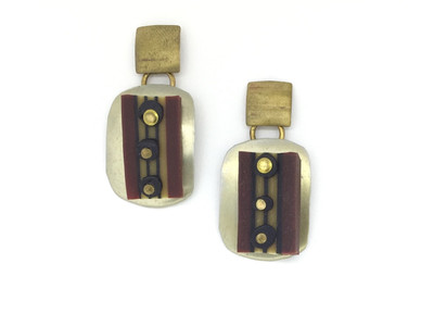 Tapestry Rectangular Post Earrings