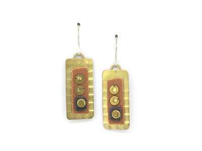 Rectangular Tapestry Fish Hook Earrings