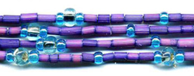 26" Handmade African Bead Jewelry Strand in Violet Starling
