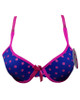 Polka Dots Padded Wired Fancy Bra -Blue at Hiffey .pk