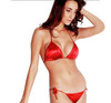 Silk Padded Bikini and Swimwear Set - Red at Hiffey .pk