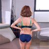 Romantic Temptation Cotton Push Up Padded Bra Panty Set - Navy Blue - Hiffey