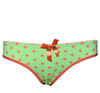 Bow Printed Simple Padded Underwired Bra and Panty for Women - Apple Green - Hiffey