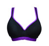 Black Sports Soft Padded Gym Bra with Purple Lace for Ladies at Hiffey .pk