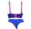 Blue Net & Pink Lace Padded Push Up Wired Bra for Ladies - Hiffey