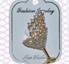 Glass Stone Style Hijab Safety Pins Brooch - Golden - Hiffey