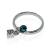 Sterling Silver Bead Style Ring With Charms - Silver - Hiffey