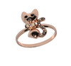 Cat Head With Black Eyes Ring For Girls - Golden at Hiffey .pk