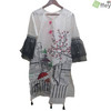 White Printed Cotton Shade 3D Kurti - Hiffey