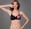 Rose Painted Design Padded Wired Bra - Black at Hiffey .pk