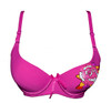 Rose Painted Design Padded Wired Bra - Purple - Hiffey