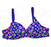 Multi Polka Dots Printed Padded Wired Bra - Blue - Hiffey