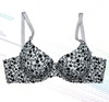 Rose Petal Printed Padded Wired Bra - Black - Hiffey