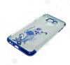 Samsung Galaxy Glitter Multi Beads Flower Textured Mobile Back Covers - Blue