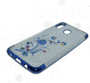 Samsung Galaxy Glitter Multi Beads Flower Textured Mobile Back Covers - Blue